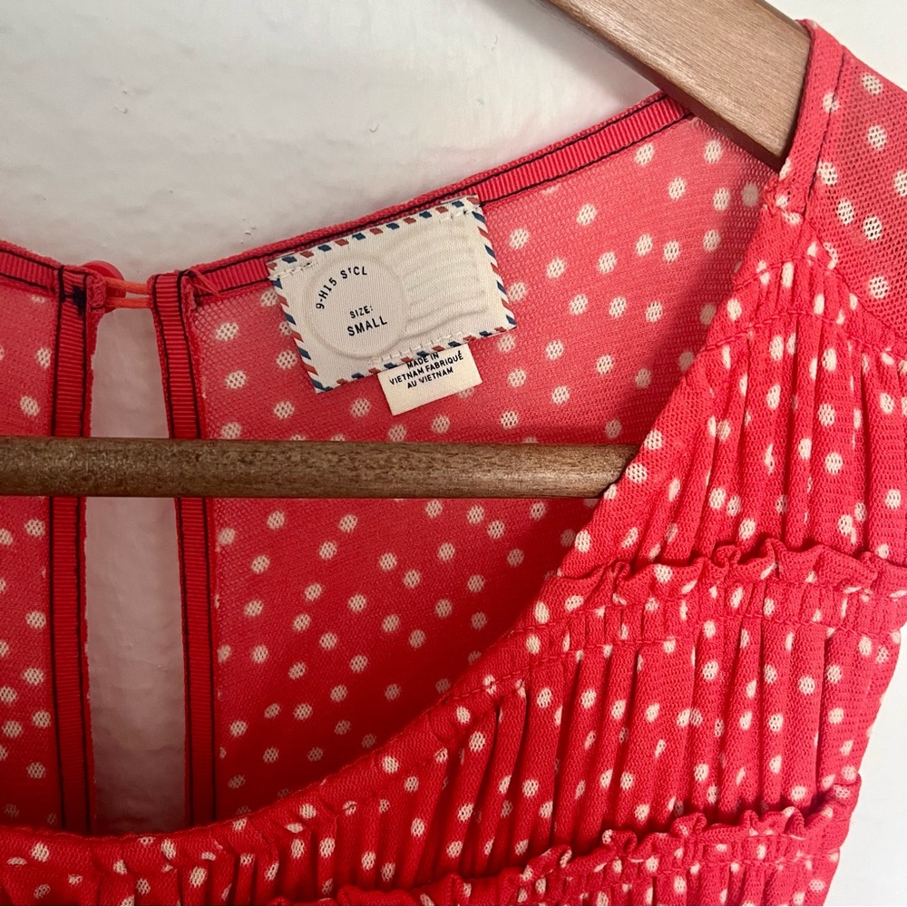 Anthropologie Postage Stamp Smocked Bodice Dress Size Small - Picture 5 of 10